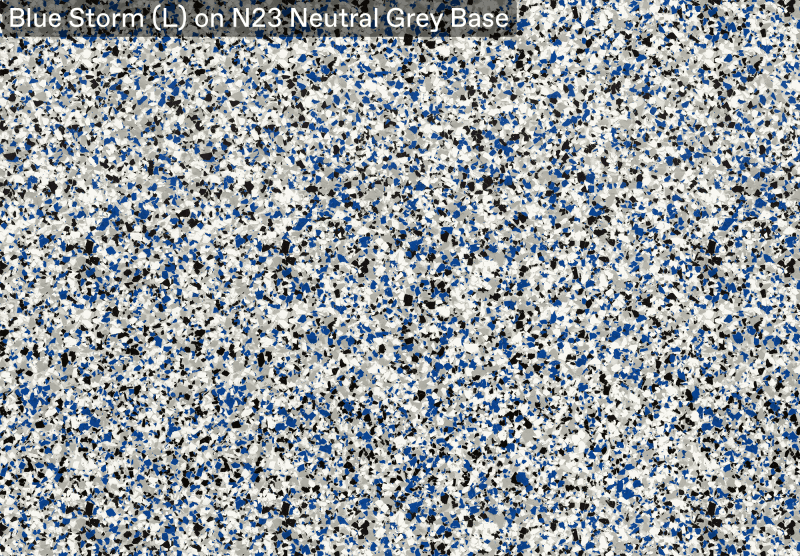 Blue Storm (L) — N23 Neutral Grey base, official APC sample